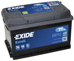 �������������� ������� Exide 71 �/�, 670 � | ������� EB712  ������ ����  � �������