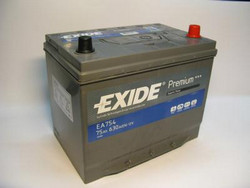 �������������� ������� Exide 75 �/�, 630 � | ������� EA754  ������ ����  � �������